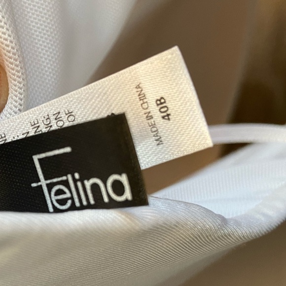 Felina Essentials Seamless Hidden Wire Bustier 40B Low Back Plunge Push Up White - Picture 3 of 5